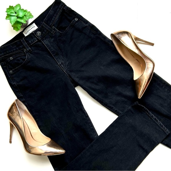 SLVRLAKE Sophie Straight Leg Jean Black Hidden Valley Wash Size 24 - Picture 2 of 9